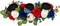 4th of July Patriotic Floral Centerpiece with 3 Candle Holders - Red, White & Blue Artificial Roses for Independence Day, Memorial Day & Veteran’s Day Home Table Decor